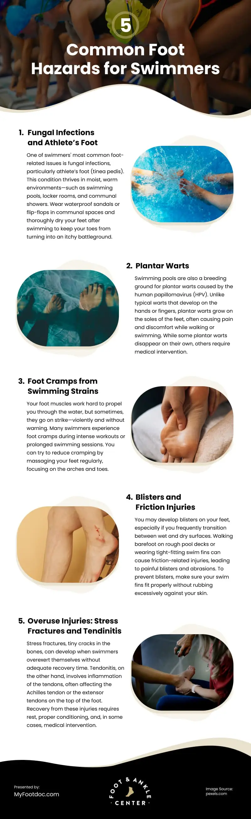 5 Common Foot Hazards for Swimmers Infographic