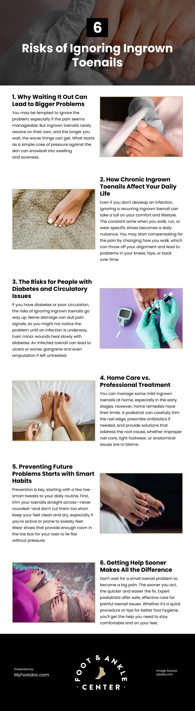 6 Risks of Ignoring Ingrown Toenails Infographic
