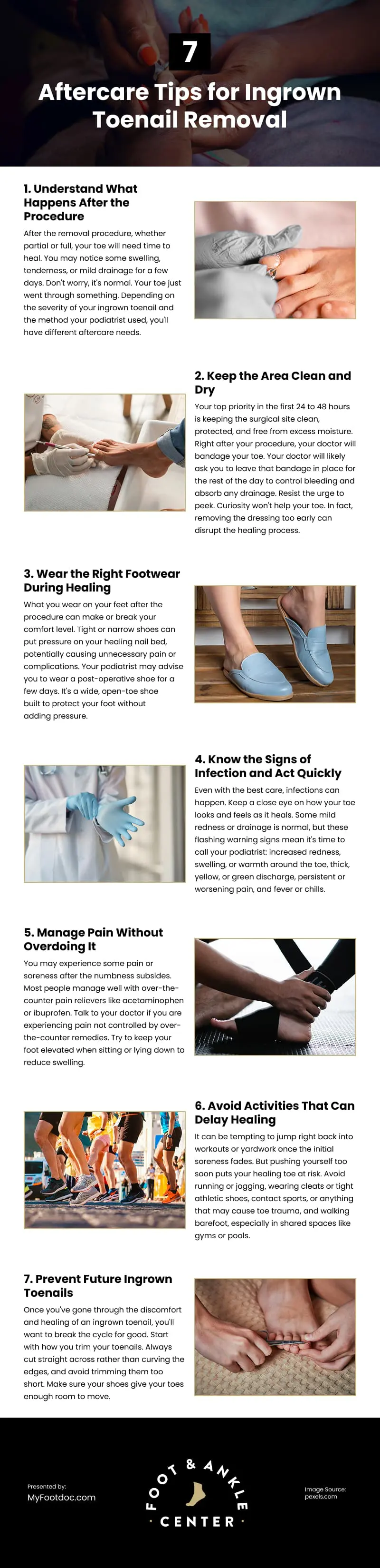 7 Aftercare Tips for Ingrown Toenail Removal Infographic