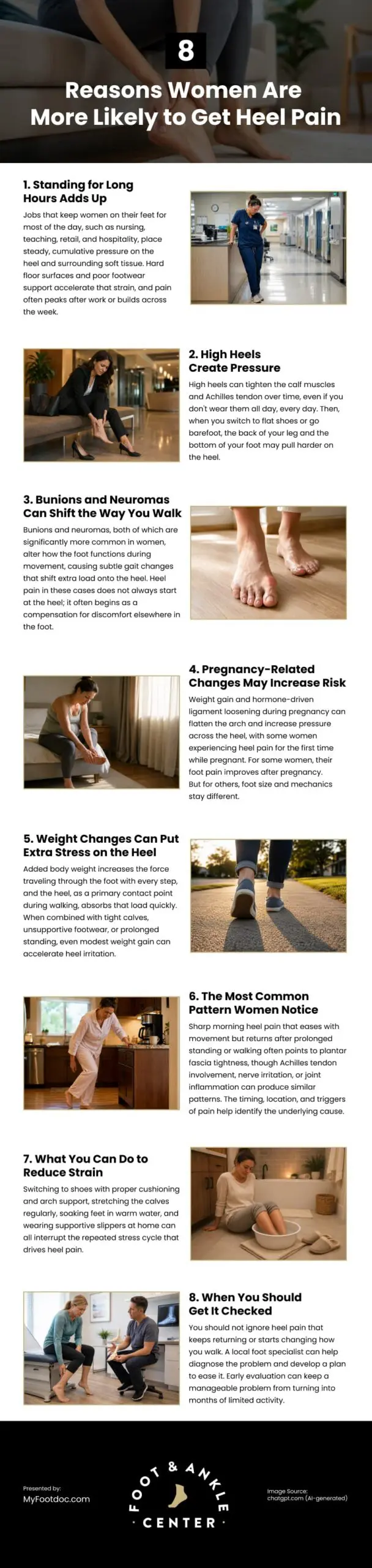 8 Reasons Women Are More Likely to Get Heel Pain Infographic 8 Reasons Women Are More Likely to Get Heel Pain Infographic