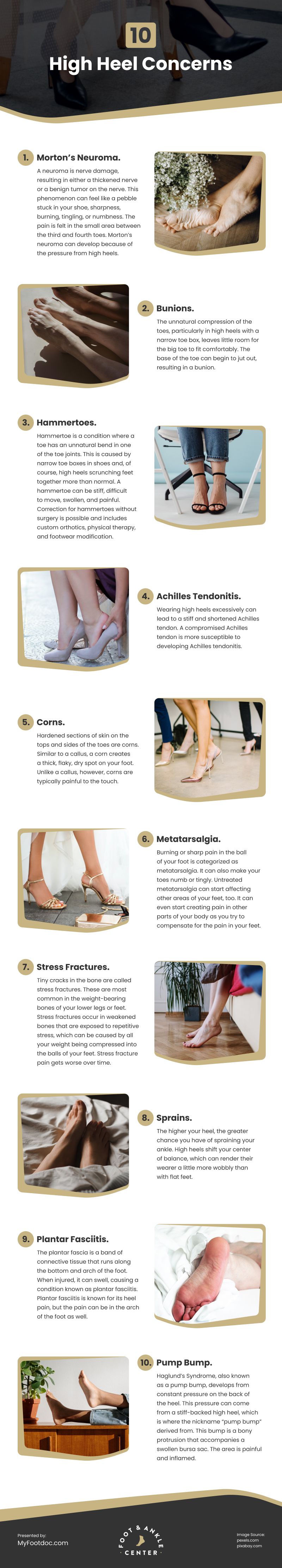 10 High Heel Concerns Infographic