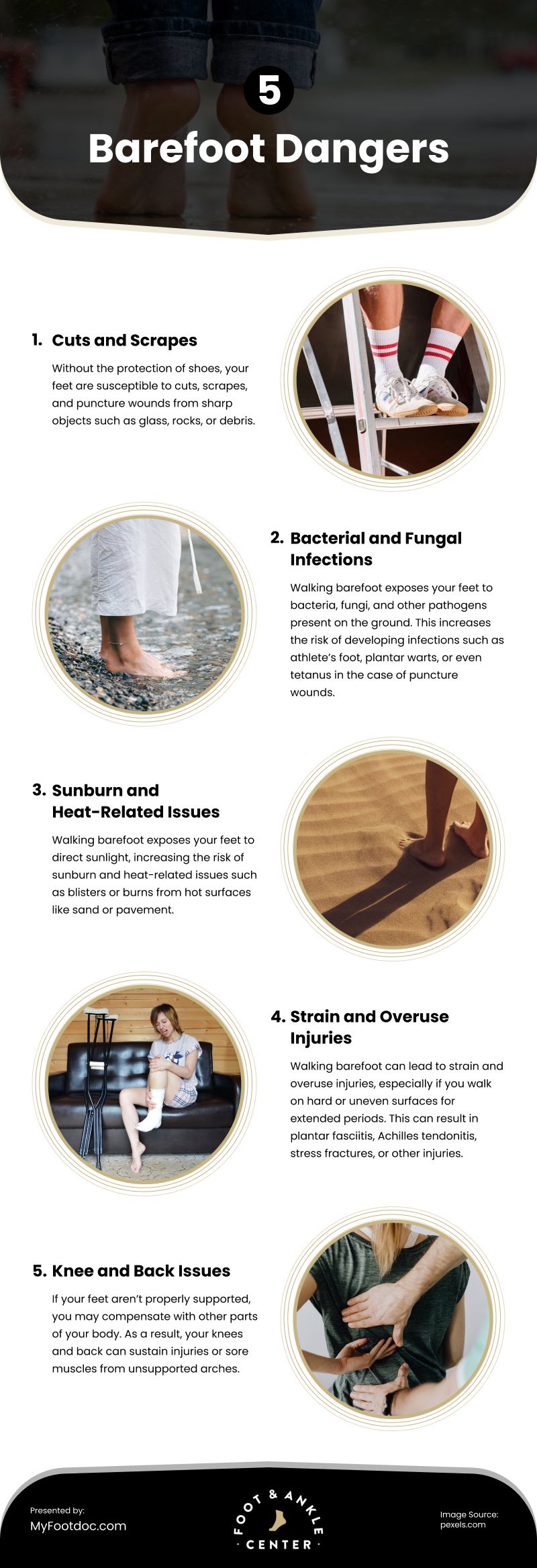 5 Barefoot Dangers Infographic