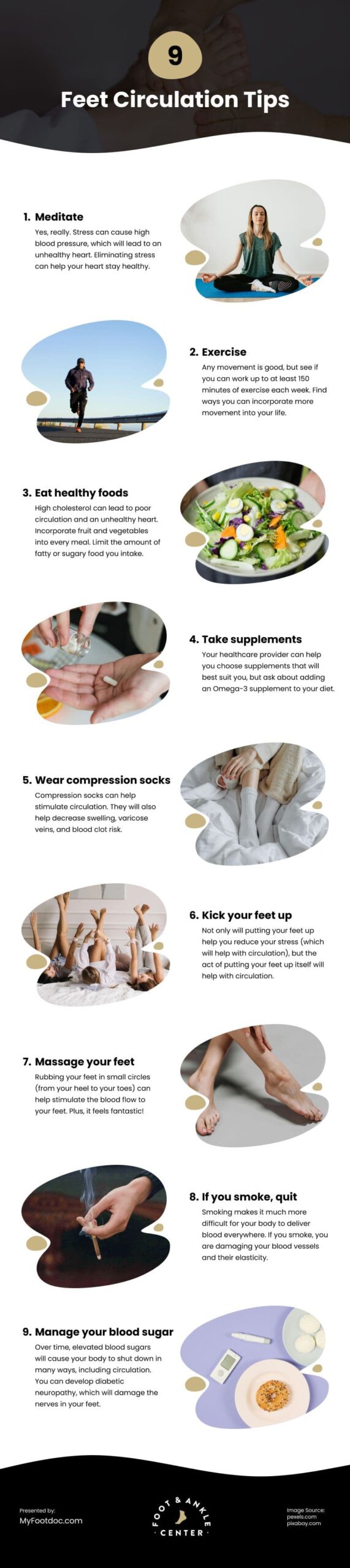 9 Feet Circulation Tips Infographic